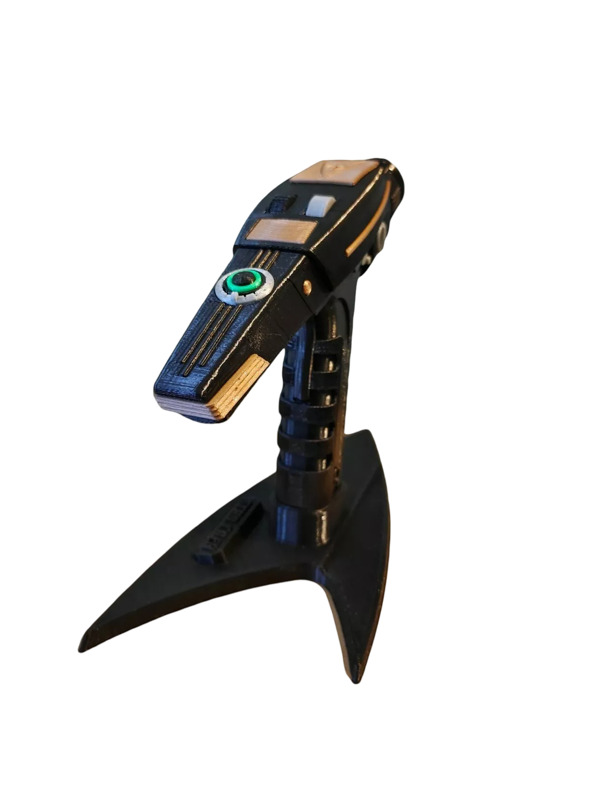 Star Trek Discovery Style Phaser Prop – Fan-Made 3D Printed Model with Stand