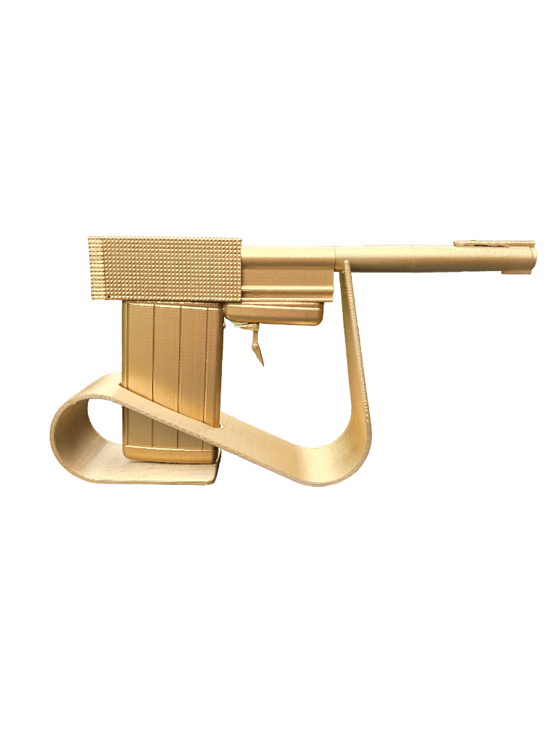 Golden Gun Style Prop – 3D Printed Display Model – Fan-Made Spy Collectible
