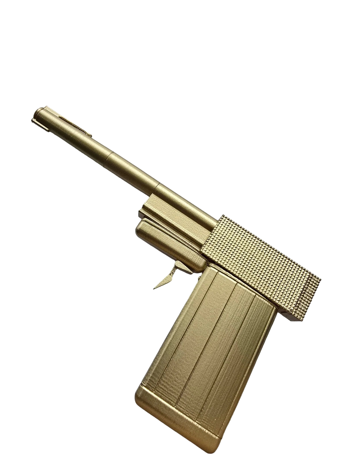 Side view of the fully assembled Golden Gun style prop – James Bond 007 collectible display item
